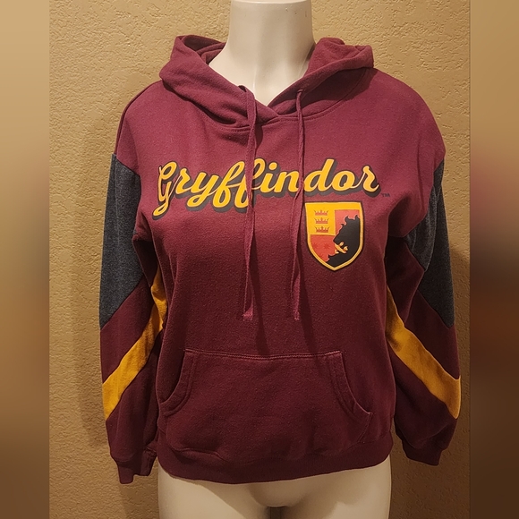 Harry Potter Gryffindor Chevron Sleeve Women's Hoodie Sweater sz S nwot. CLBBR - Picture 1 of 4
